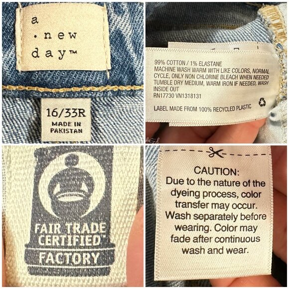 A New Day Vintage Style Ultra High Rise Light Wash Cropped Jeans 16/33R - Picture 4 of 4